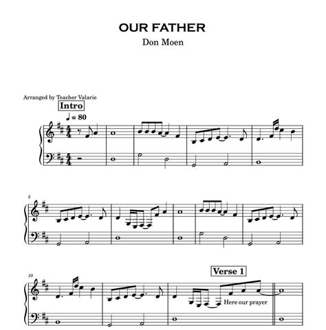 our father don moen chords|our father piano chords.